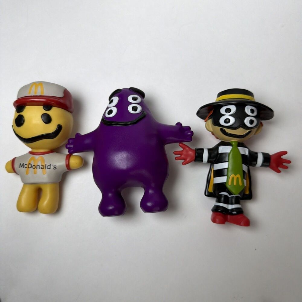 McDonald's 2022 Flea Market Toys Lot- Grimace Cactus Buddy, Hamburgler
